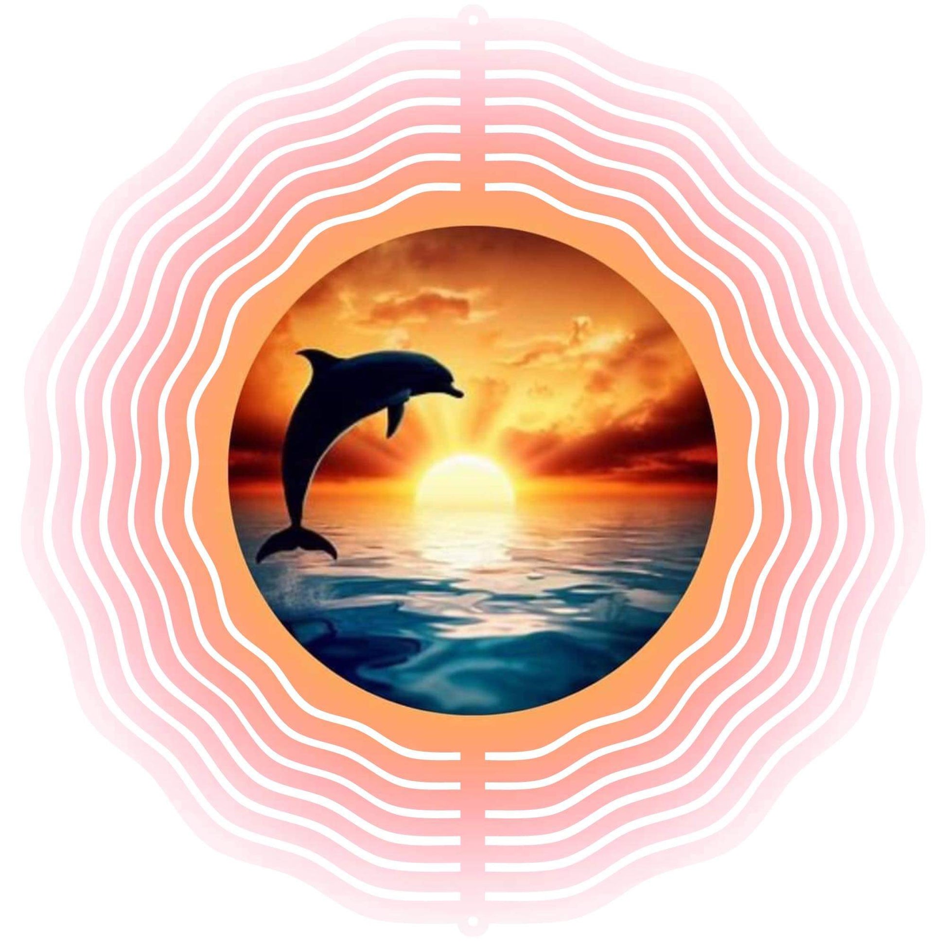 Dolphin Sunset Wind Spinner